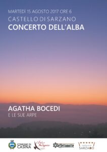 Alba di Ferragosto sulle note d'arpa al castello di Sarzano