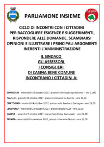 PARLIAMONE INSIEME - ciclo di incontri con i cittadini