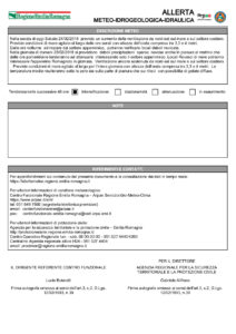 Allerta Meteo (gialla) - possibili formazioni di ghiaccio