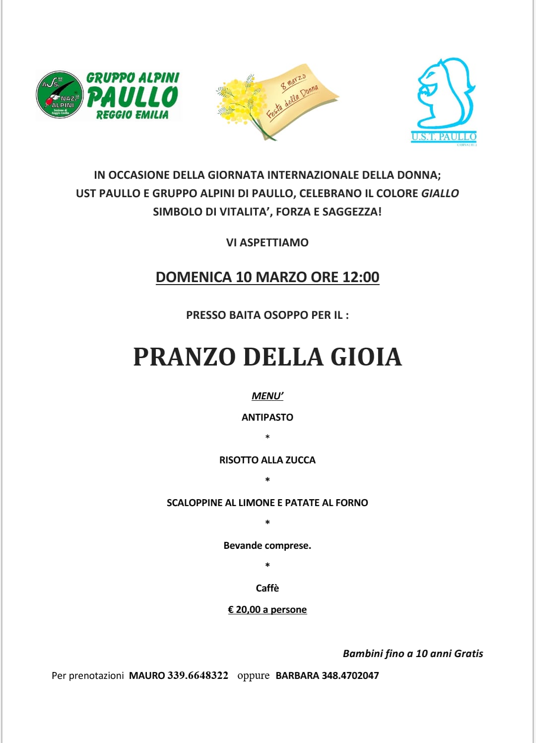 Pranzo della gioia