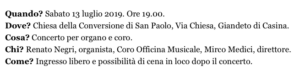 "Soli Deo Gloria". Concerto per organo e coro a Giandeto