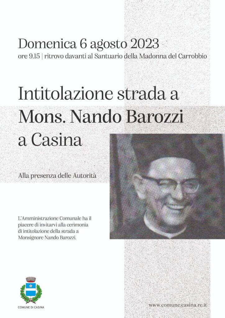 06/08 | Intitolazione strada a Mons. Nando Barozzi