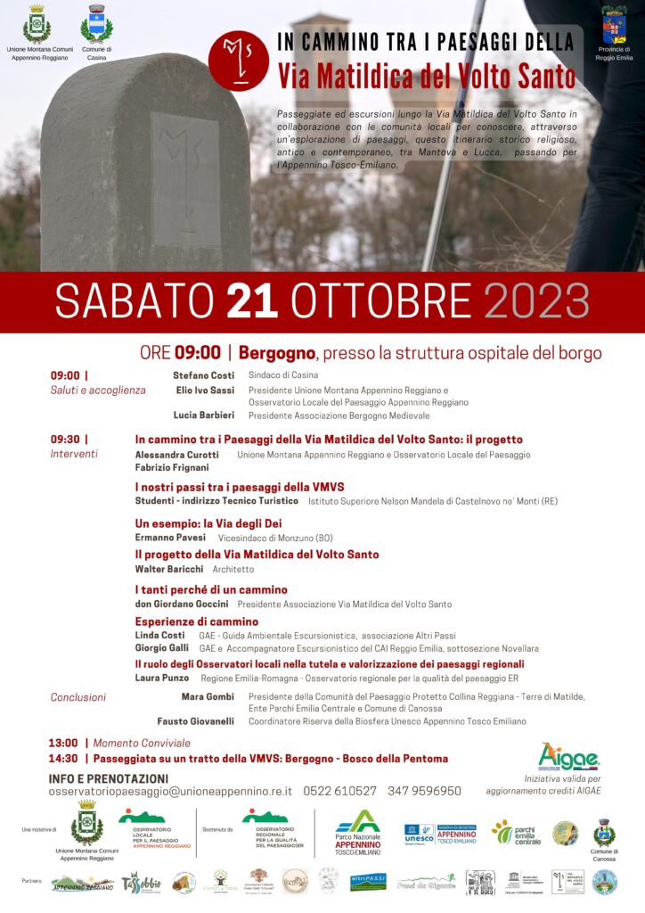 21/10 BERGOGNO | SEMINARIO In cammino tra i Paesaggi della Via Matildica del Volto Santo