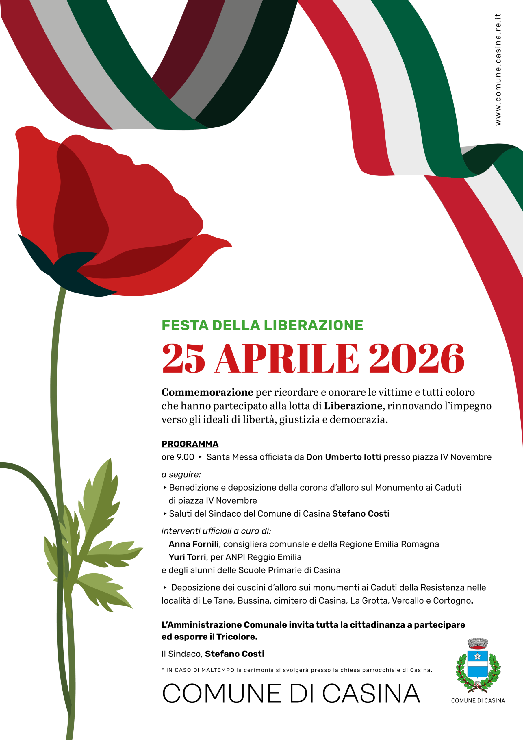 Cerimonia 25 aprile 2026