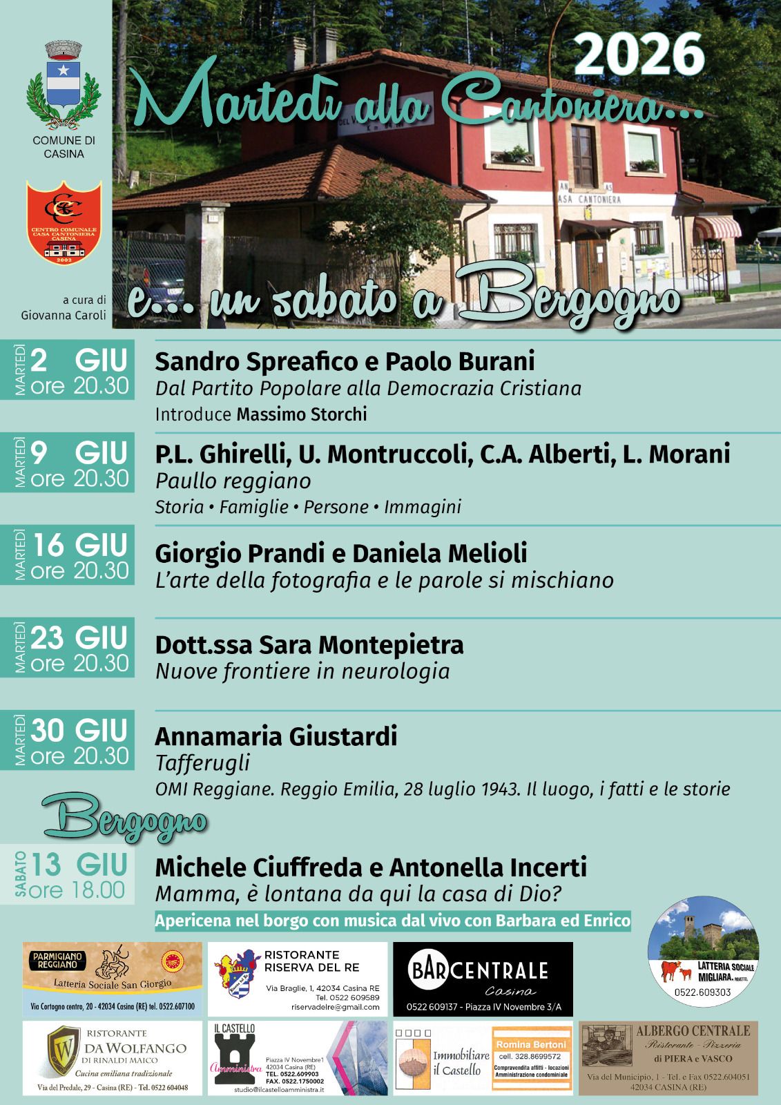 Programma Cantoniera giugno 2026